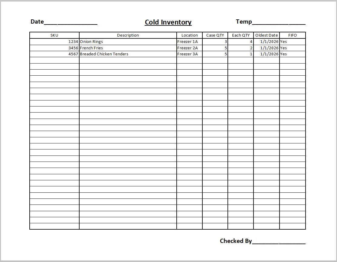 Cold Inventory Operational Document preview